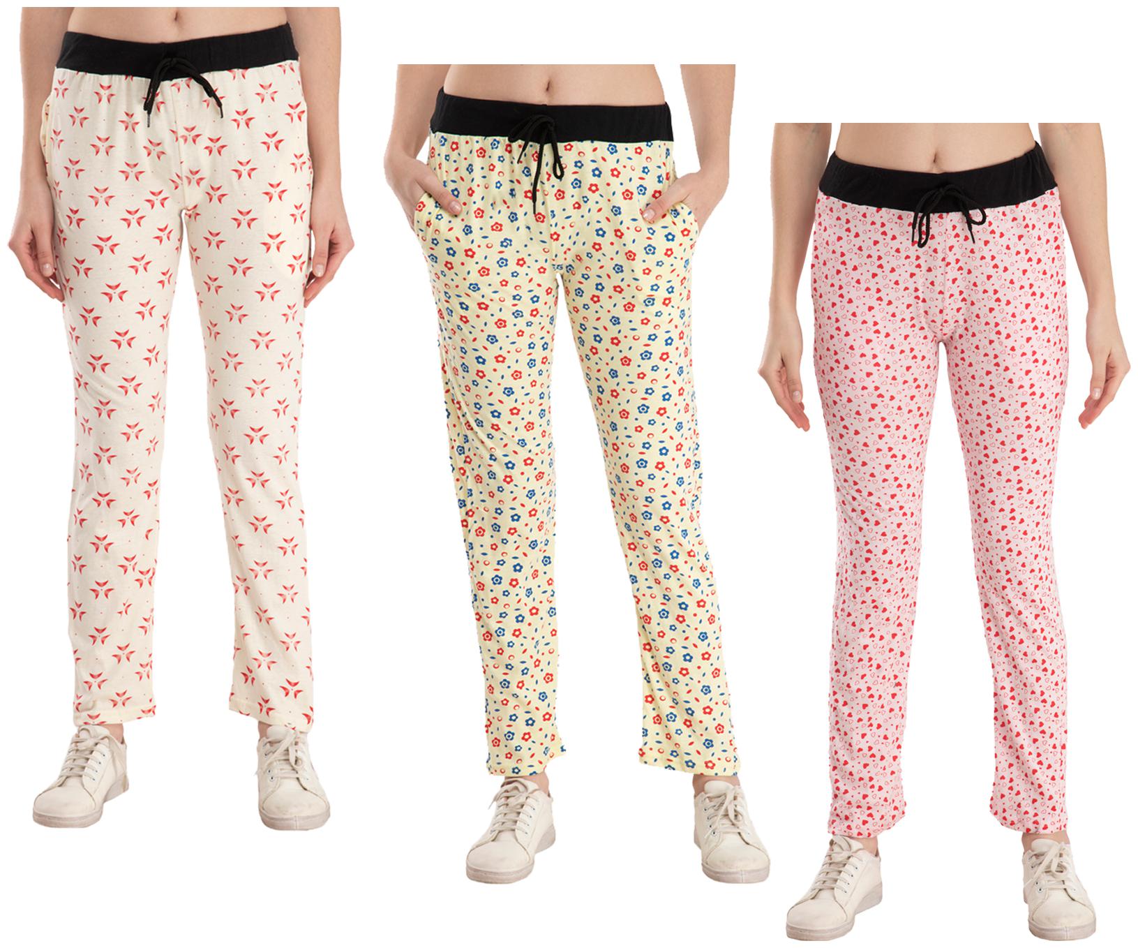 

Indiweaves Women Regular fit Cotton Printed Track pants - Multi