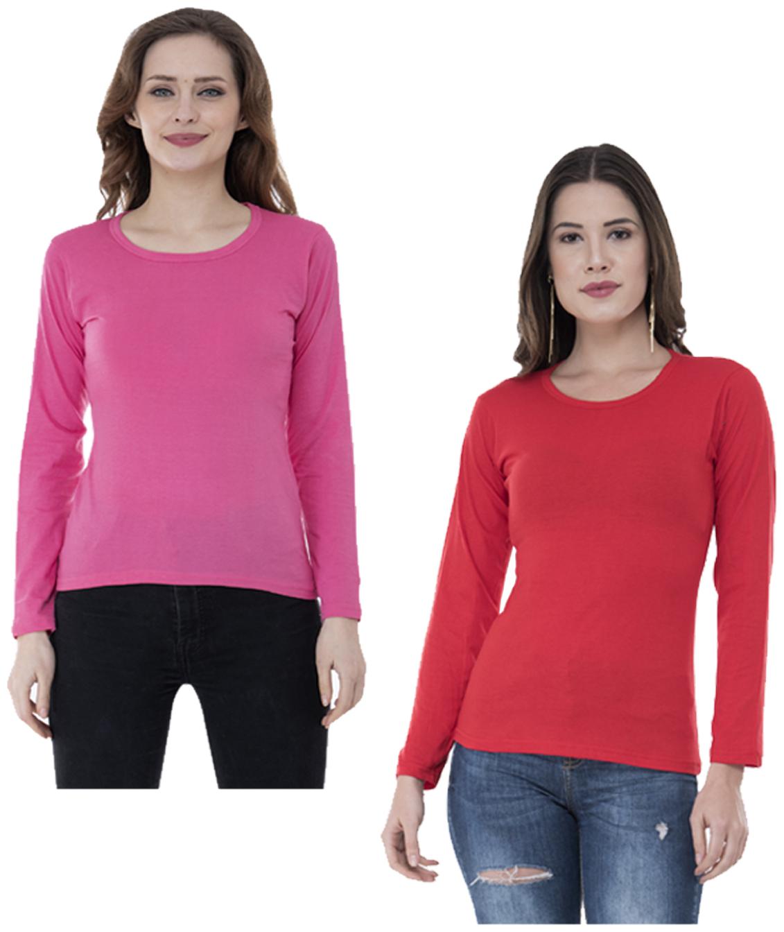 

Indiweaves Women Multi Regular fit Round neck Cotton T shirt