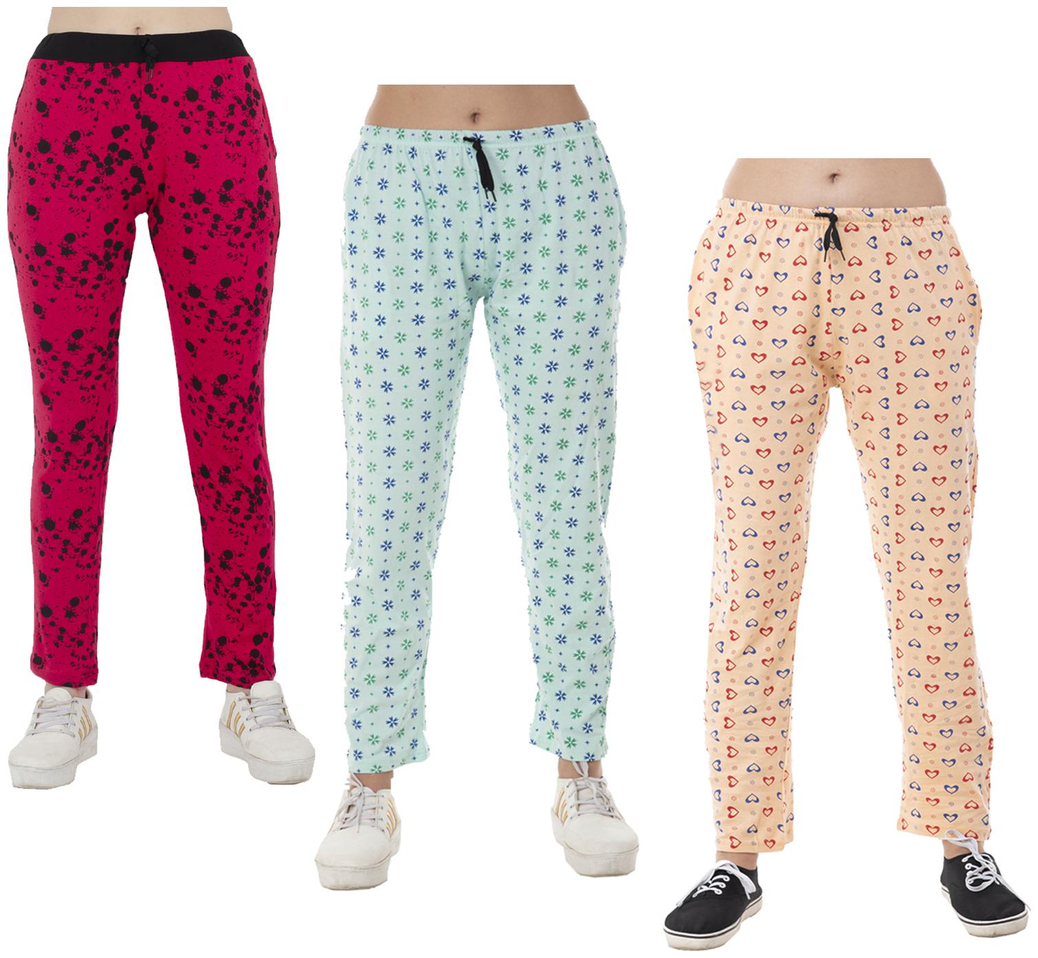 

Indiweaves Women Regular fit Cotton Printed Track pants - Multi