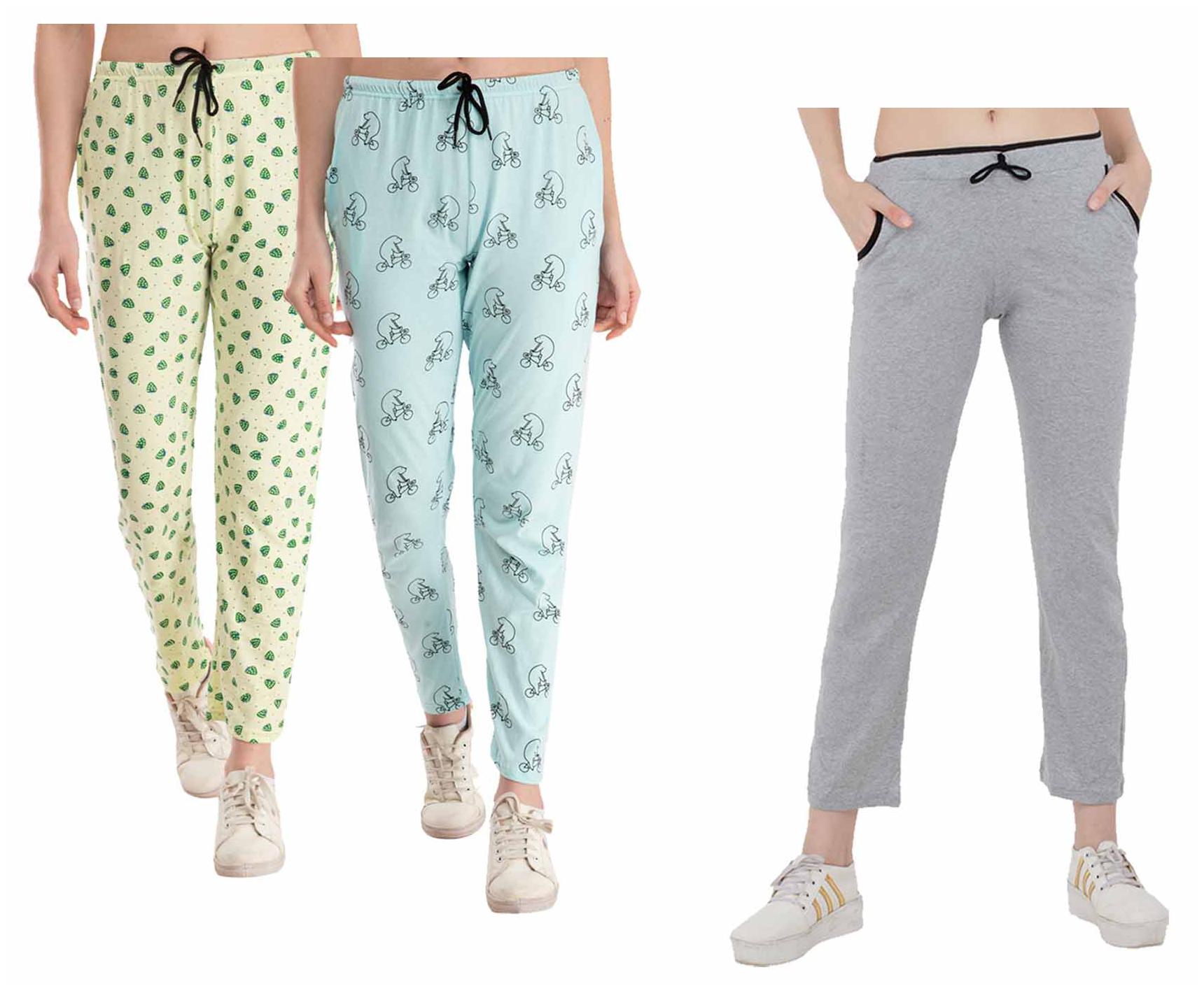 

Indiweaves Women Regular fit Cotton Printed Track pants - Multi