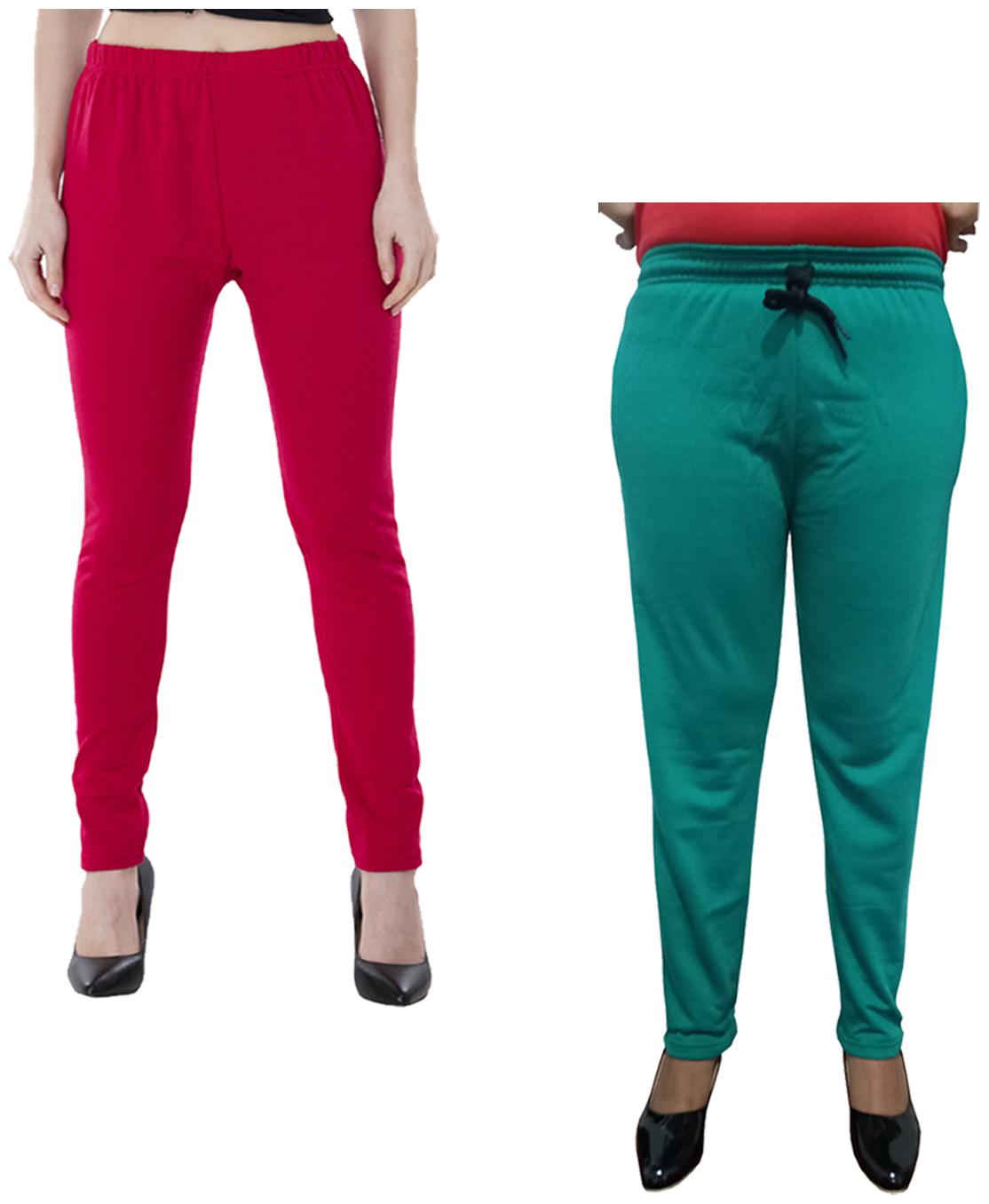 

Indiweaves Women Regular fit Fleece Solid Track pants - Multi