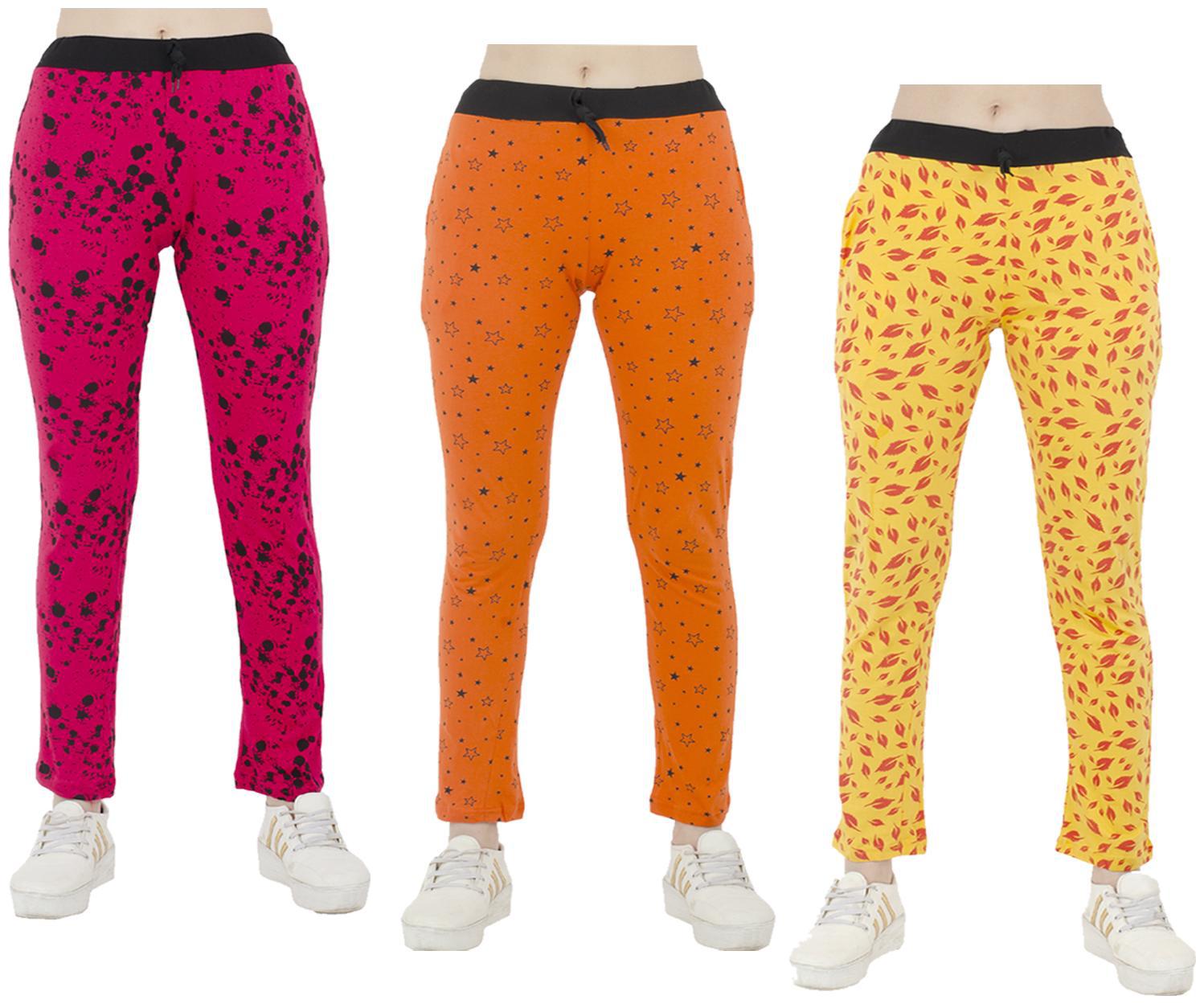 

Indiweaves Women Regular fit Polyester Printed Track pants - Multi