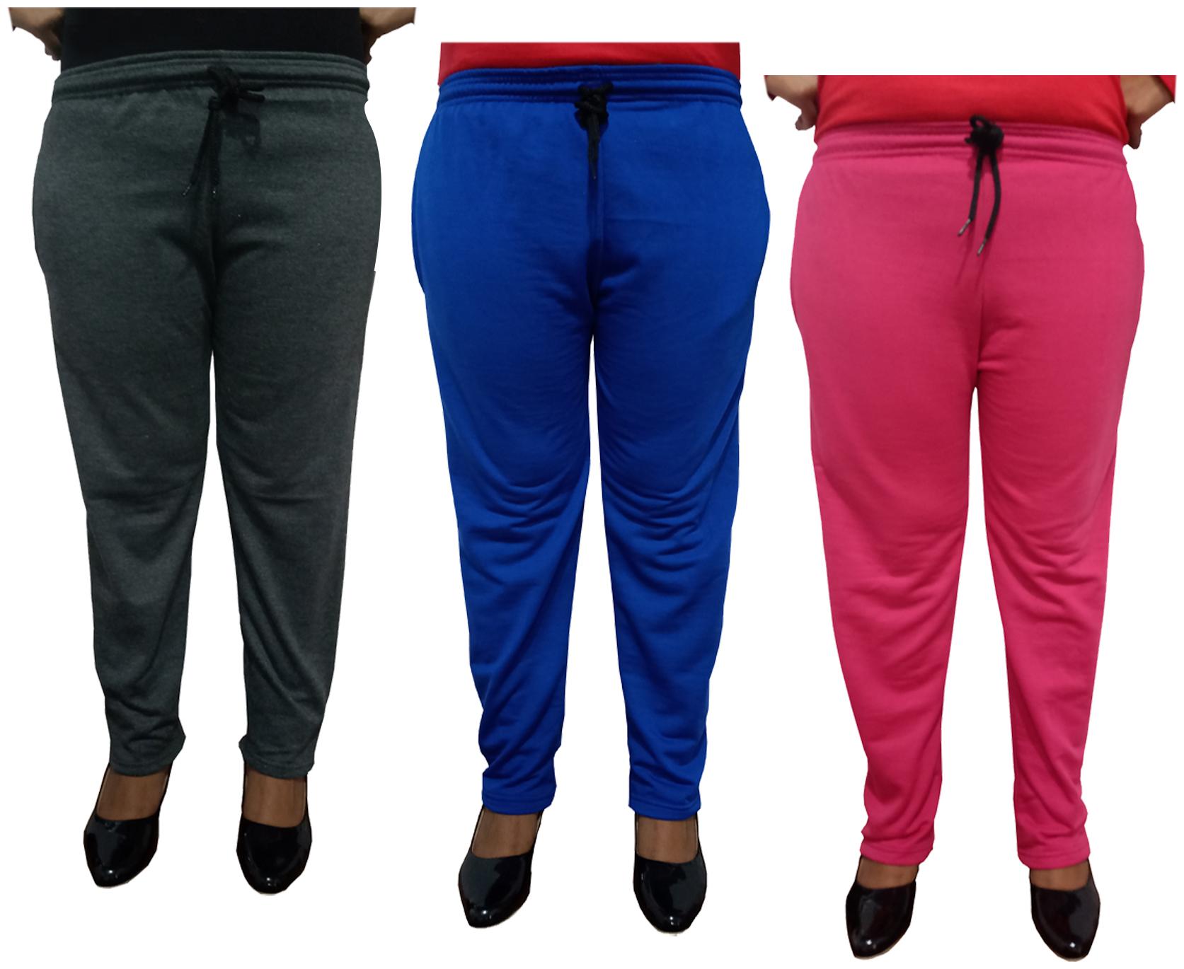 

Indiweaves Women Regular fit Fleece Solid Track pants - Multi