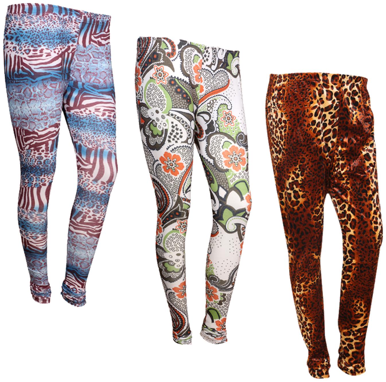

IndiWeaves Women Cotton Printed Legging and Velvet Printed Leggings (Pack of 3)