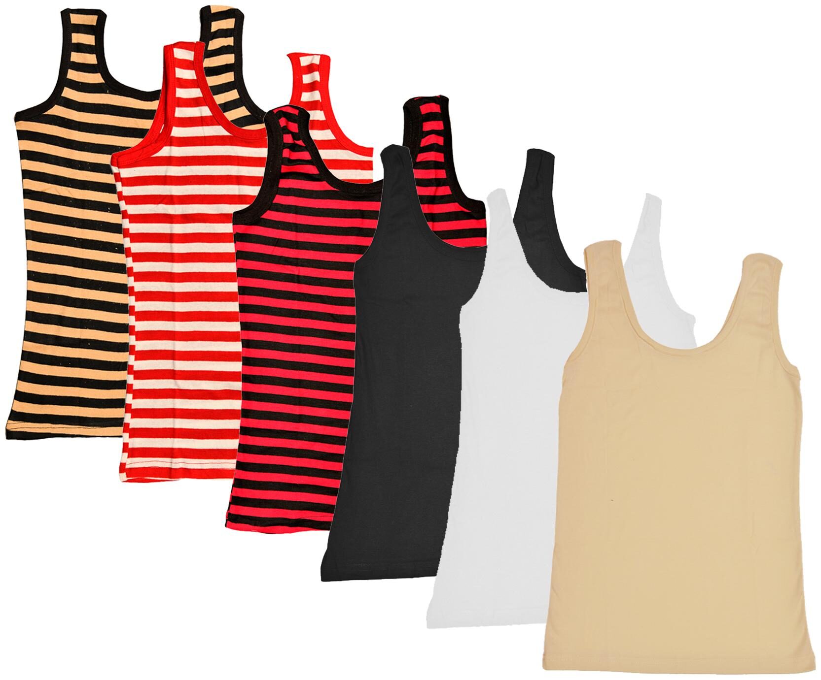 

Indiweaves Women Multi Regular fit U neck Cotton Tank top
