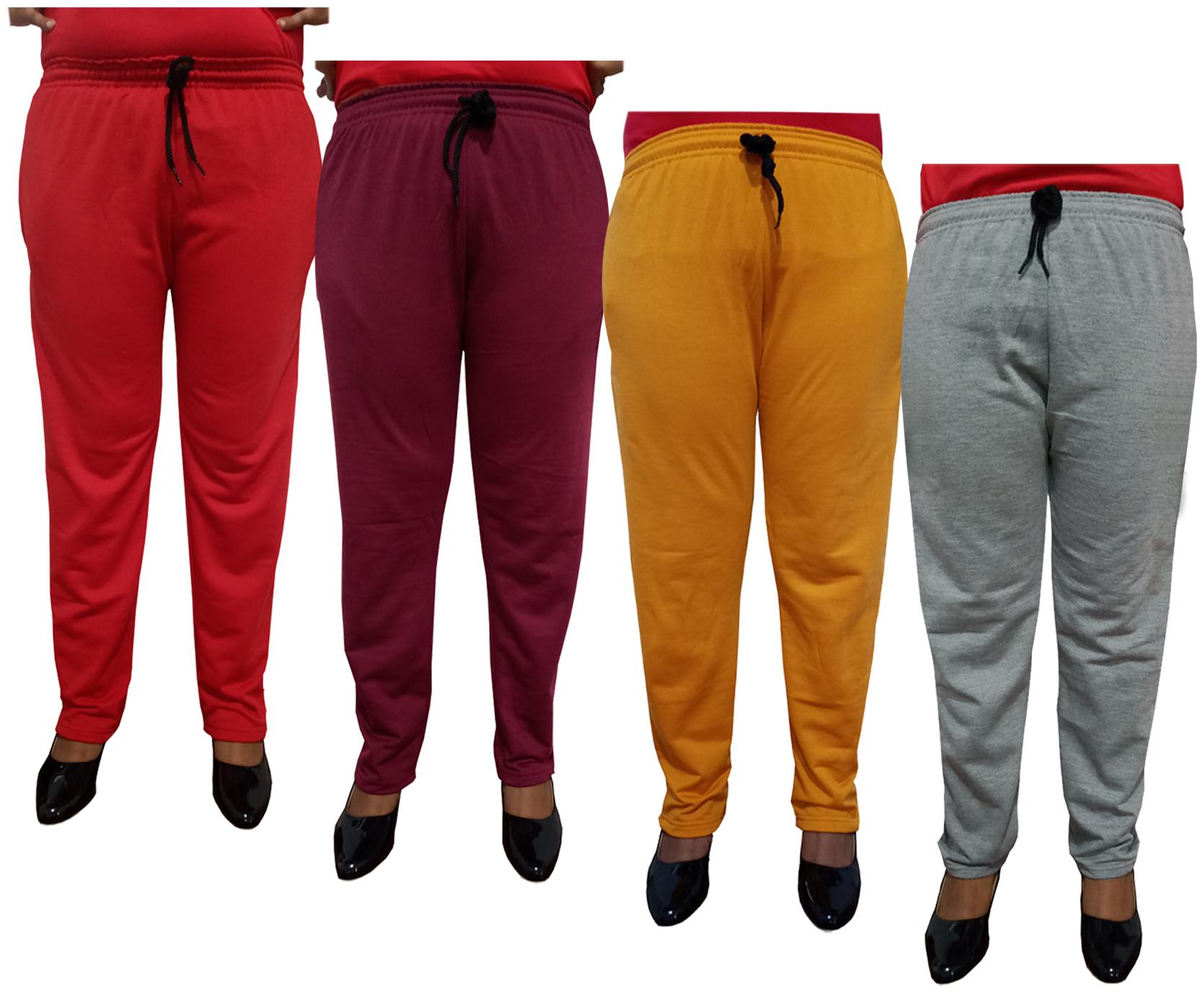 

Indiweaves Women Regular fit Fleece Solid Track pants - Multi