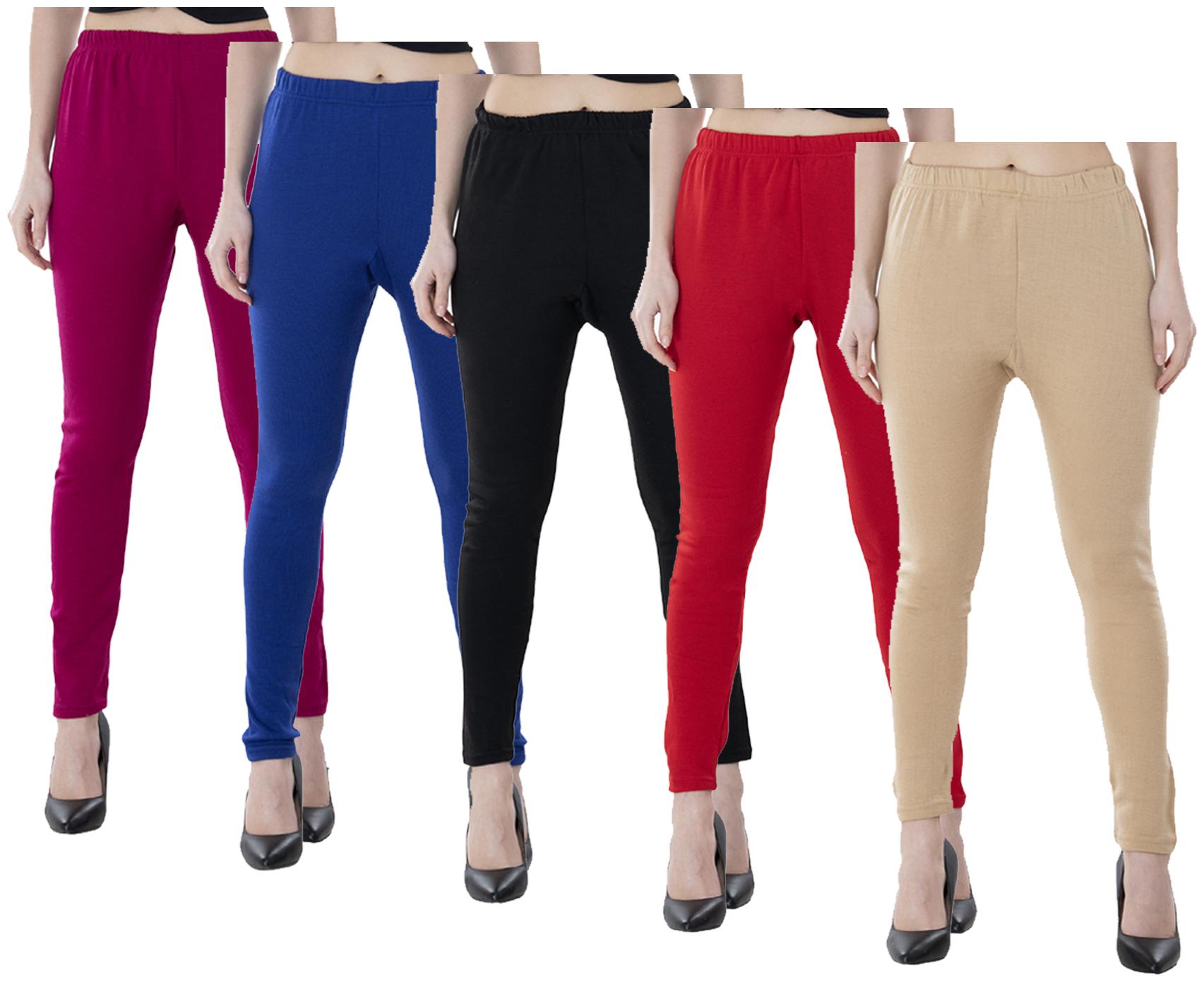 

IndiWeaves Women Warm Wollen Lycra Legging (Pack of 5)