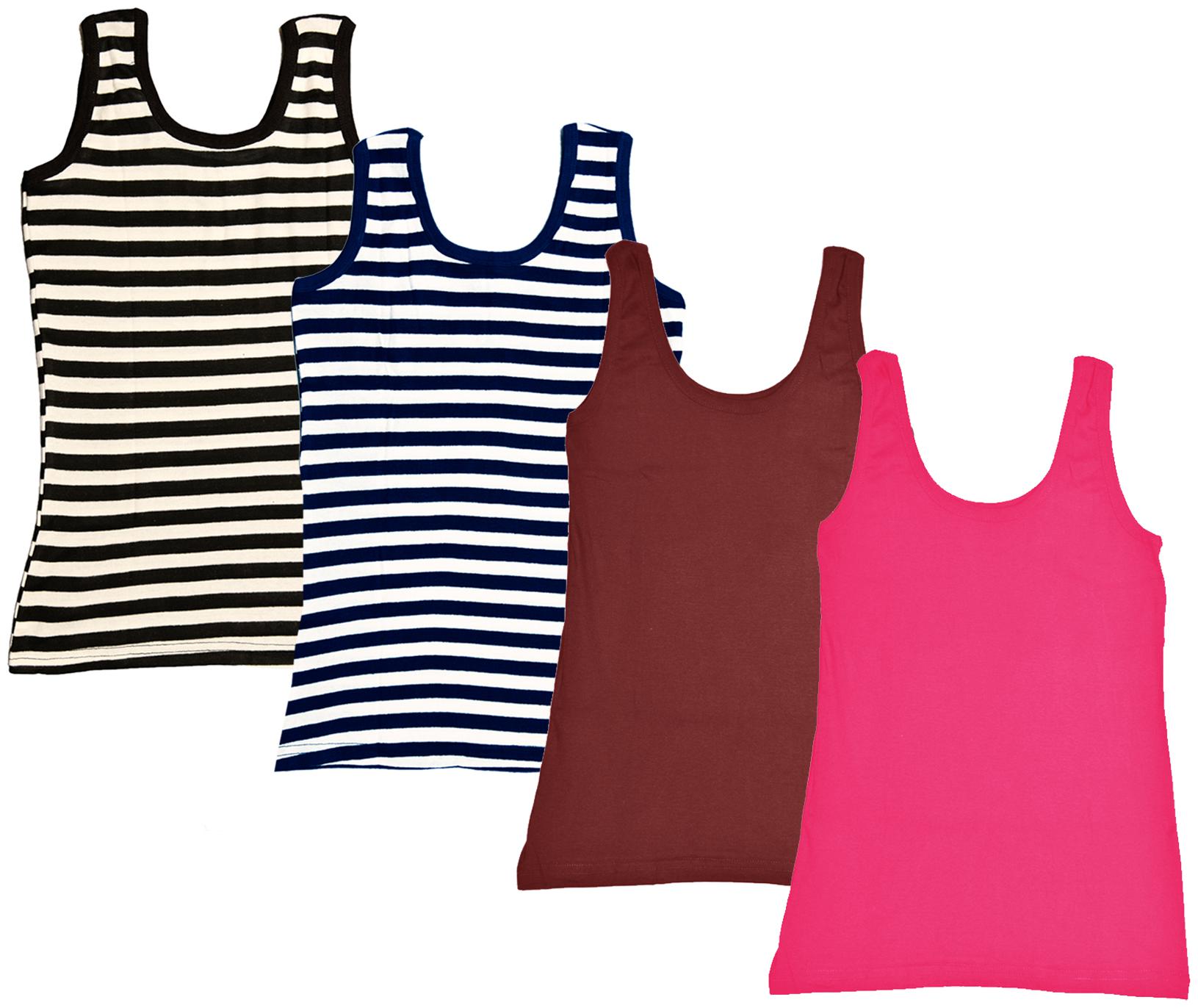 

Indiweaves Women Multi Regular fit U neck Cotton Tank top