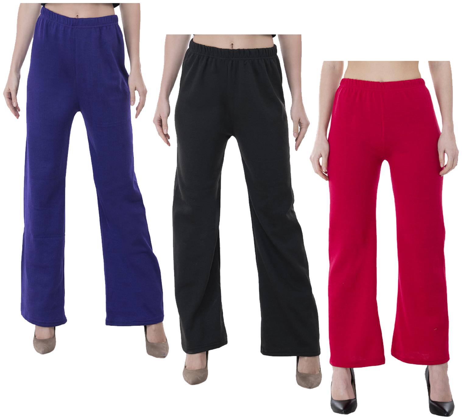 

IndiWeaves Women Warm Woolen Palazzo for Winters (Pack of 3)