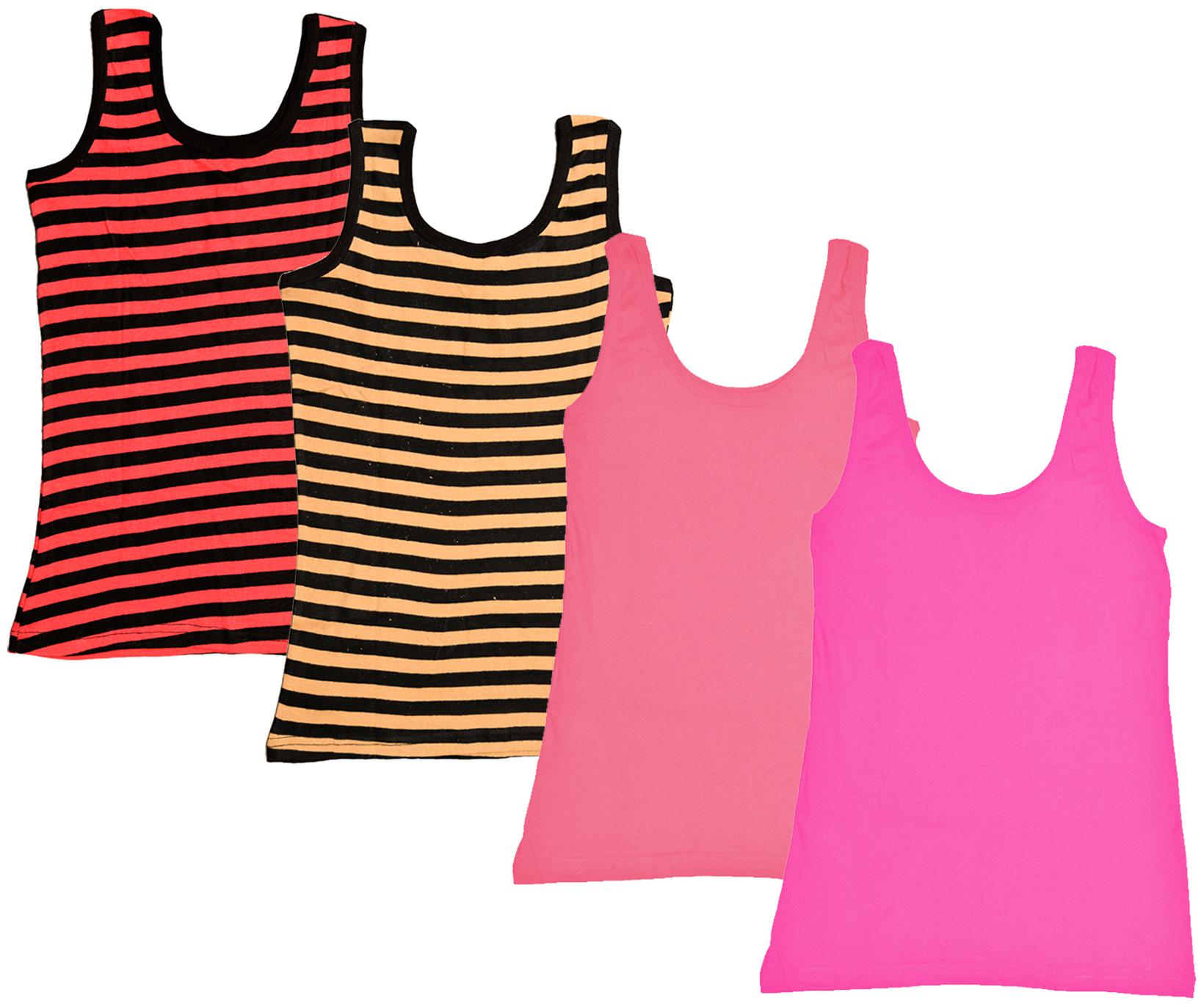 

Indiweaves Women Multi Regular fit U neck Cotton Tank top