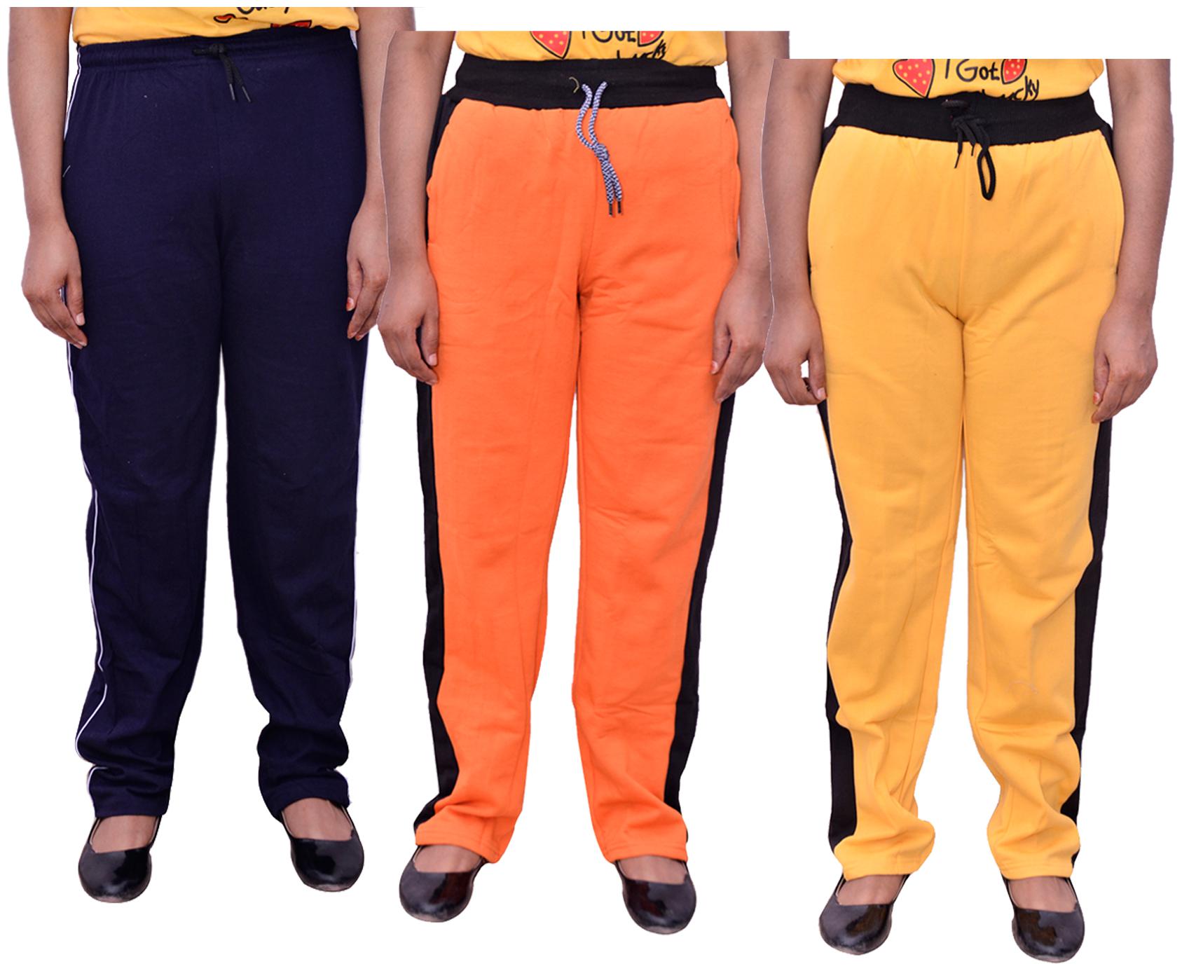 

Indiweaves Women Regular fit Cotton Solid Track pants - Multi
