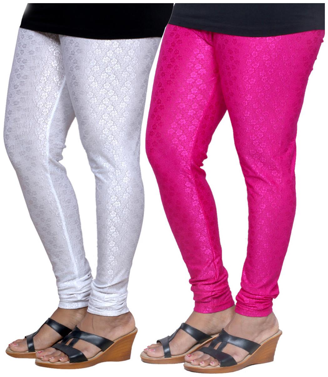 

IndiWeaves Women s Jacquard Legging Combo Of 2