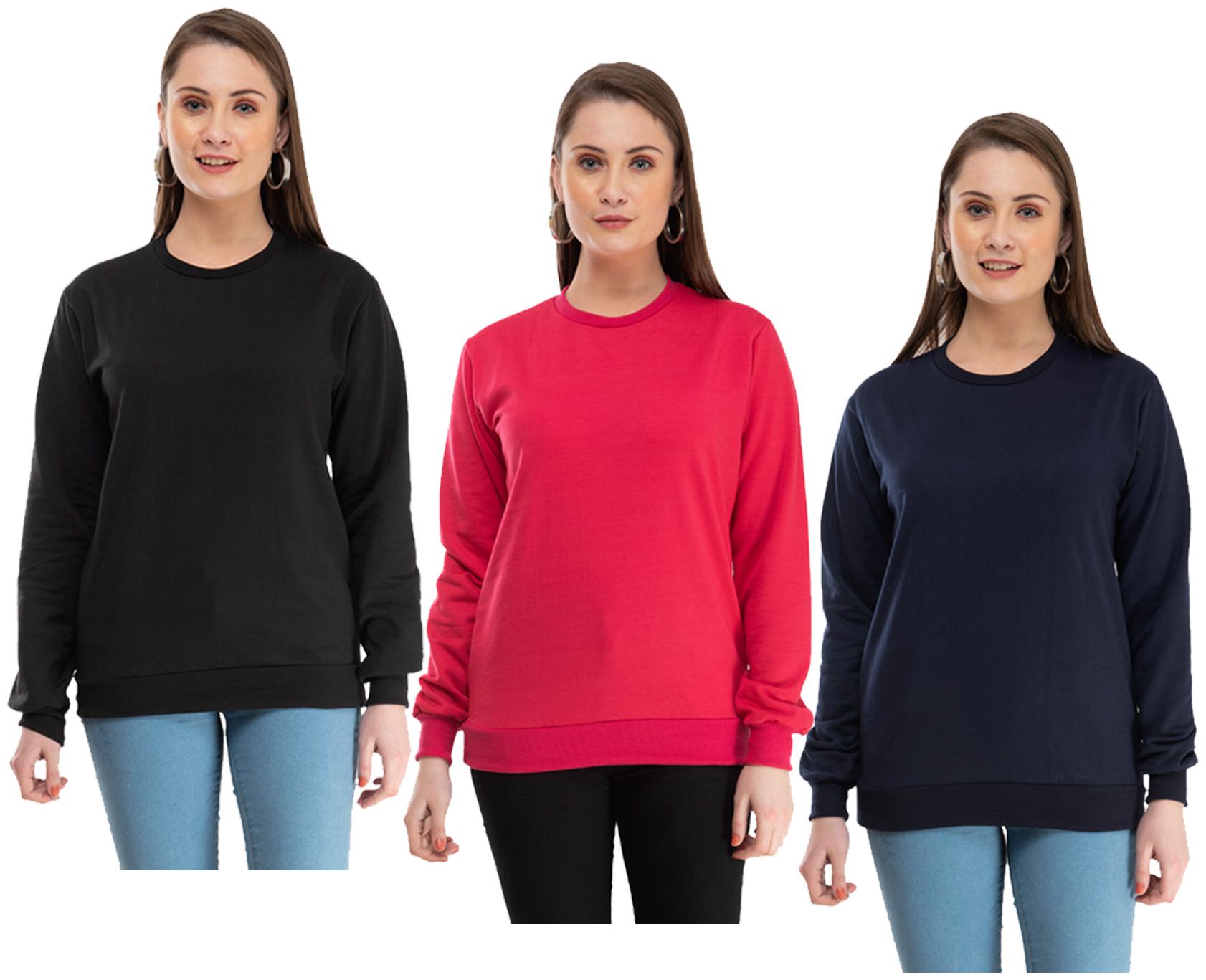 

Indiweaves Women Solid Sweatshirt - Multi