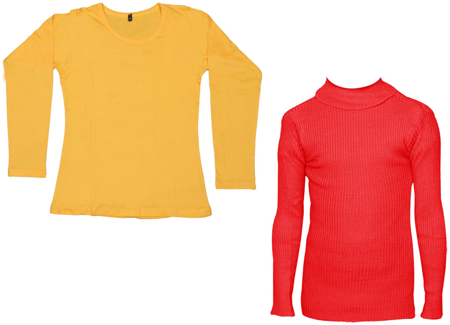 

Indiweaves Women Yellow Regular fit Round neck Cotton T shirt