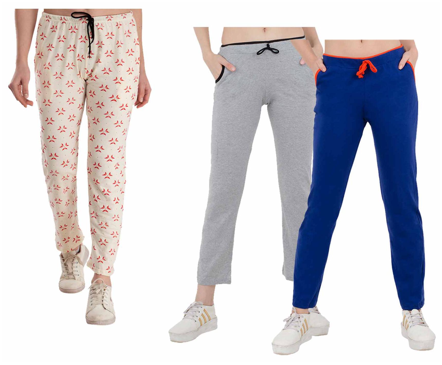

Indiweaves Women Regular fit Cotton Printed Track pants - Multi
