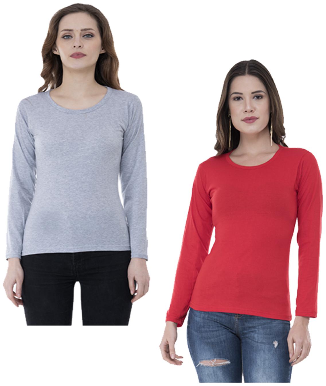

Indiweaves Women Multi Regular fit Round neck Cotton T shirt