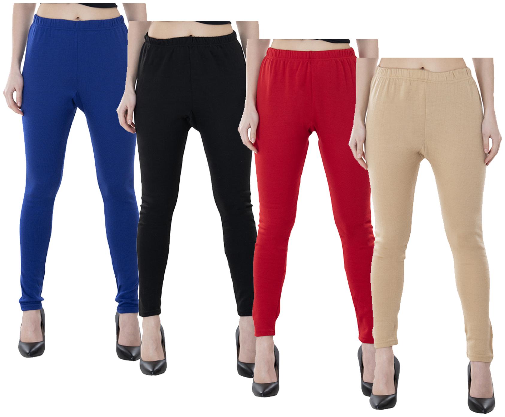 

IndiWeaves Women Warm Wollen Lycra Legging (Pack of 4)