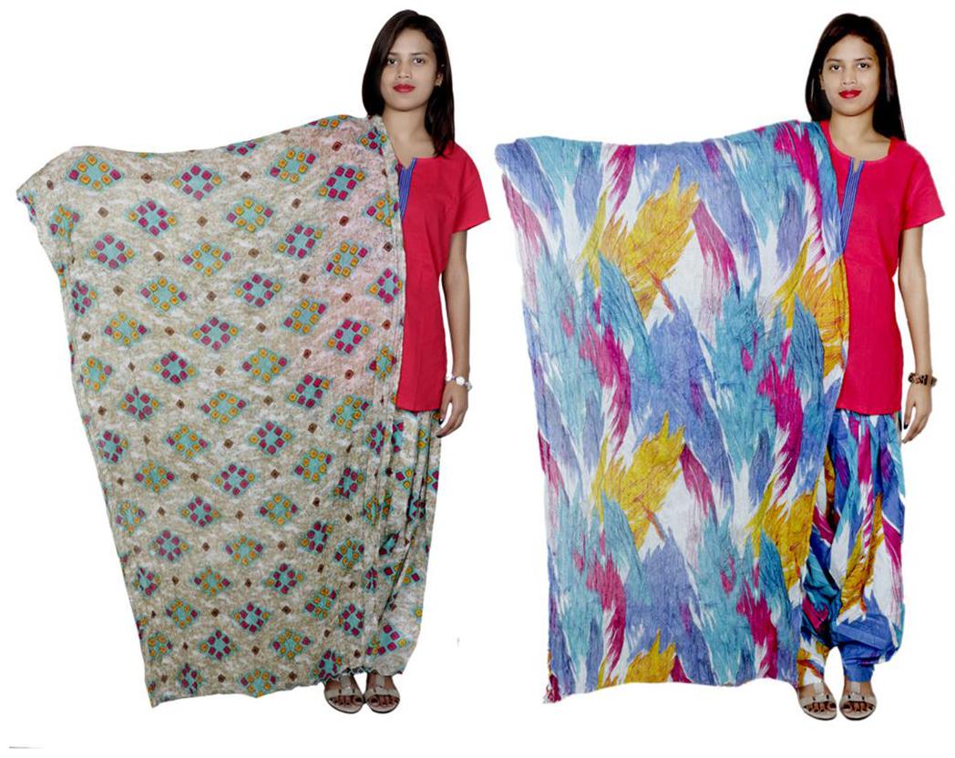

Indiweaves Cotton Patiala Salwar With Dupatta Combo