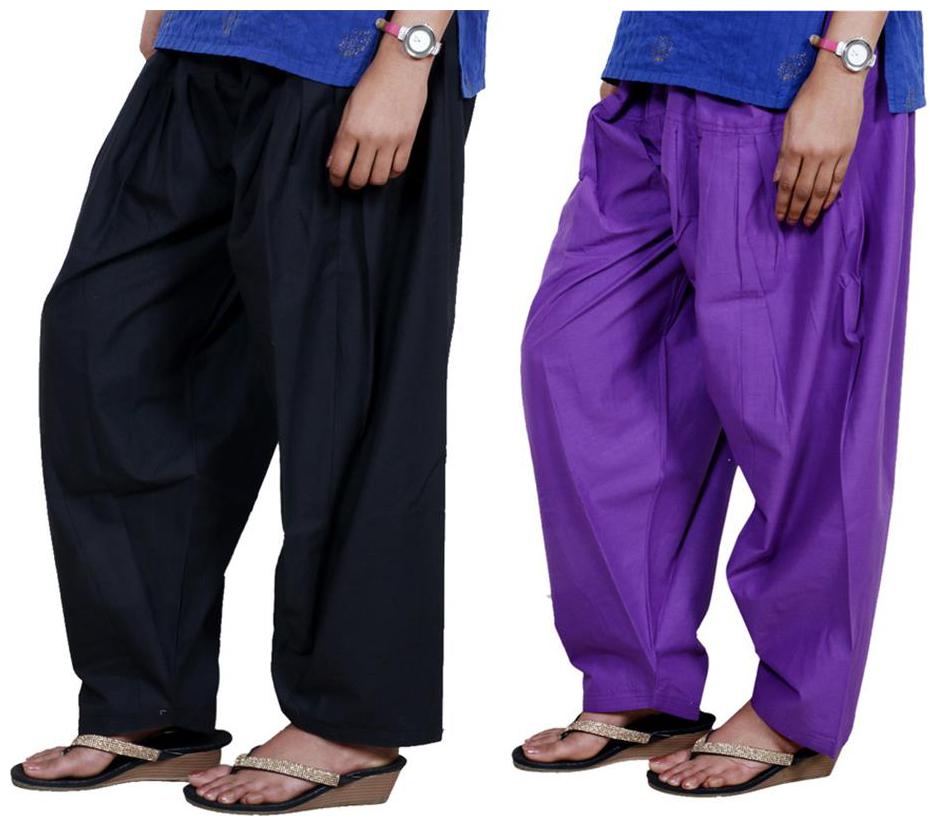 

Indiweaves Cotton Patiala - Black