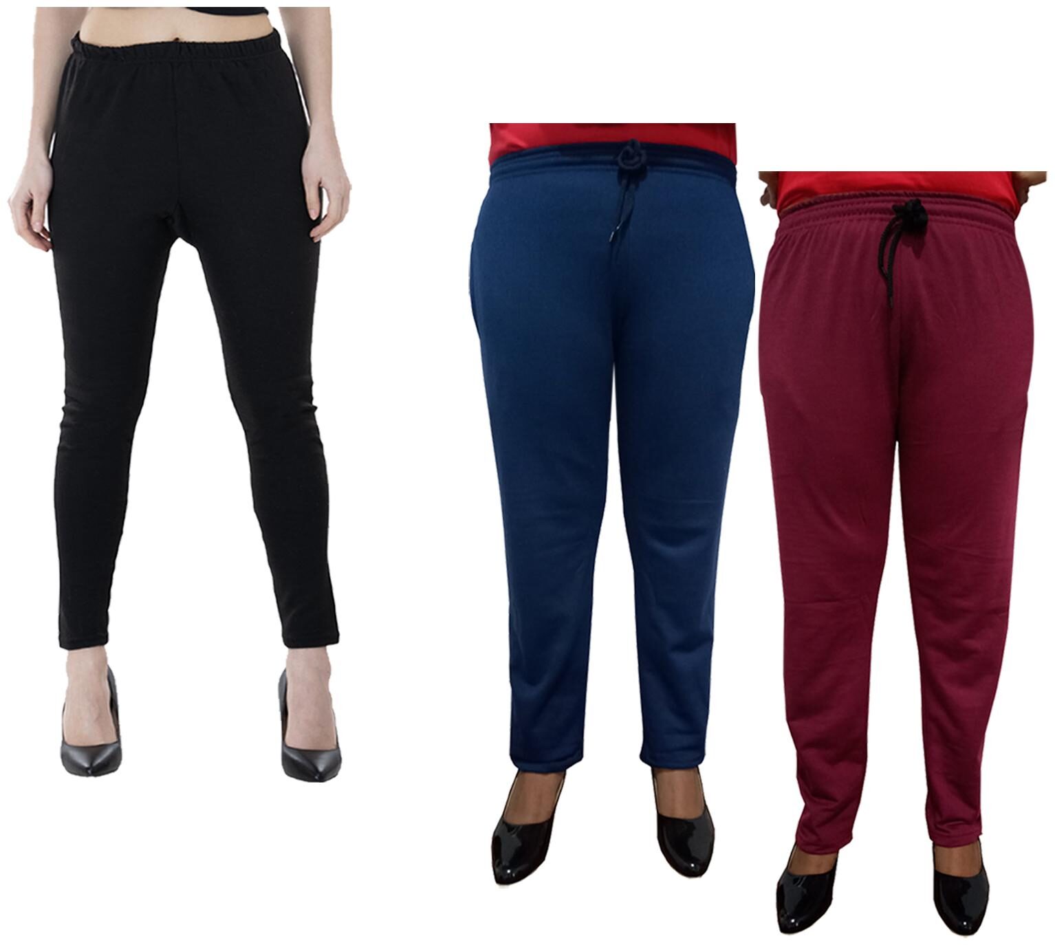 

Indiweaves Women Regular fit Fleece Solid Track pants - Multi