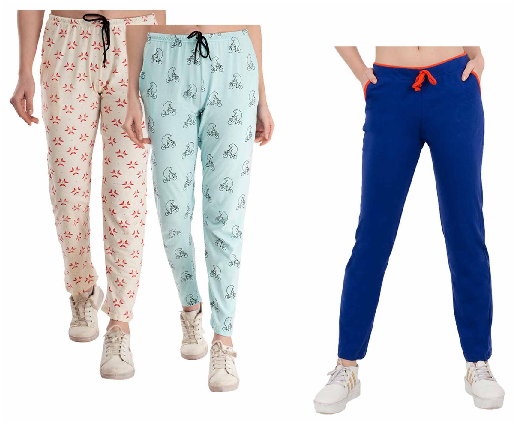 

Indiweaves Women Regular fit Cotton Printed Track pants - Multi