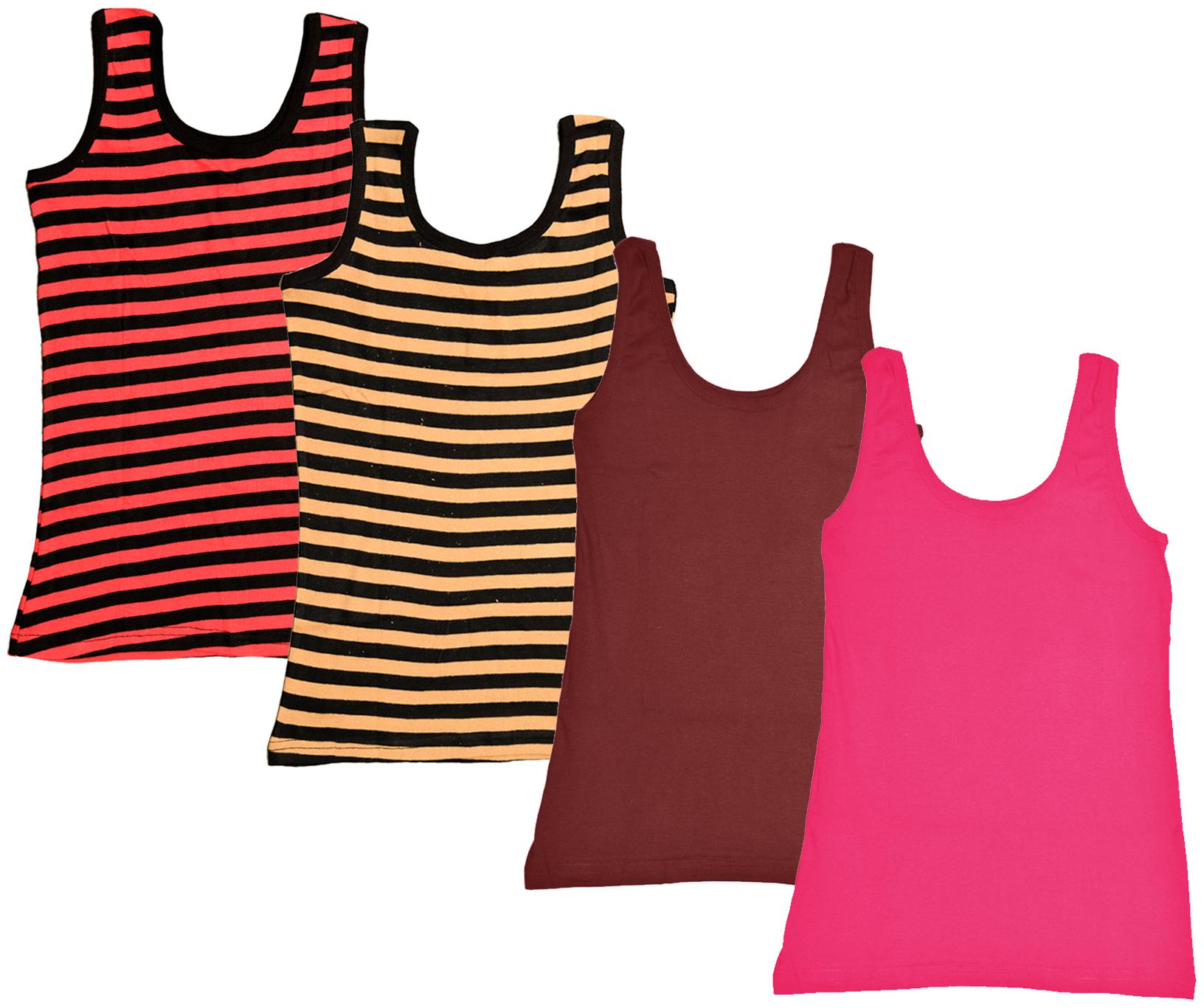 

Indiweaves Women Multi Regular fit U neck Cotton Tank top