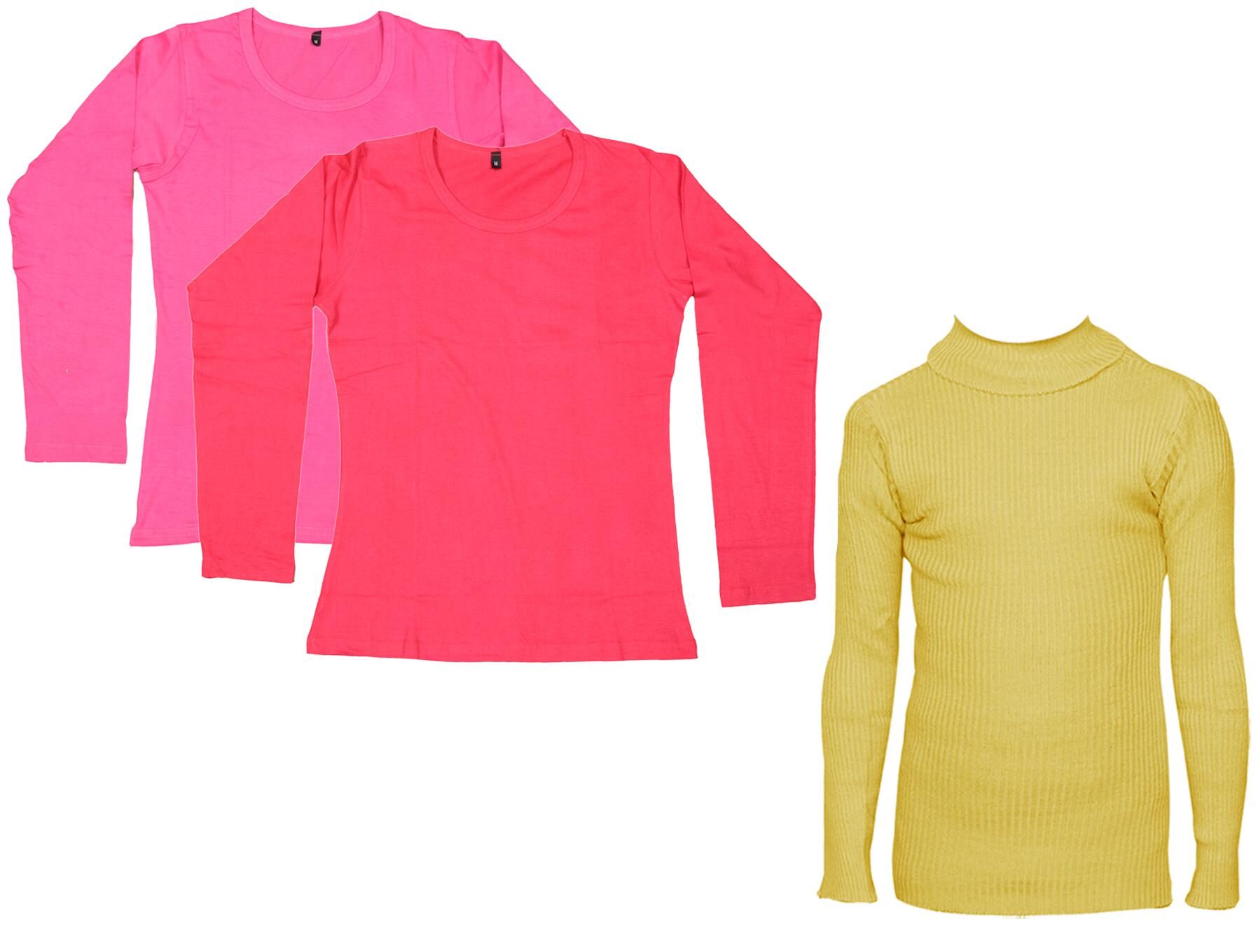 

Indiweaves Women Yellow Regular fit Round neck Cotton T shirt