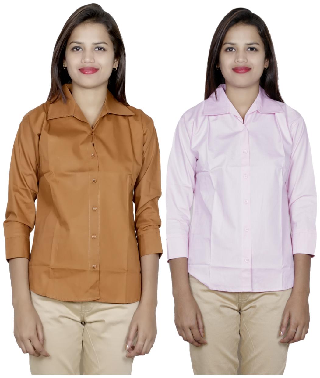 

Indiweaves Women White Solid Regular Fit Shirt