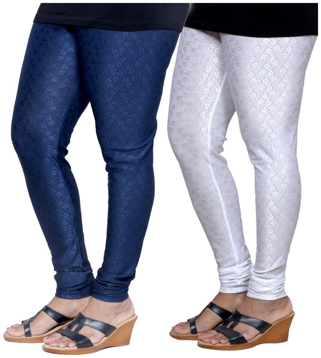 

IndiWeaves Women s Jacquard Legging Combo Of 2