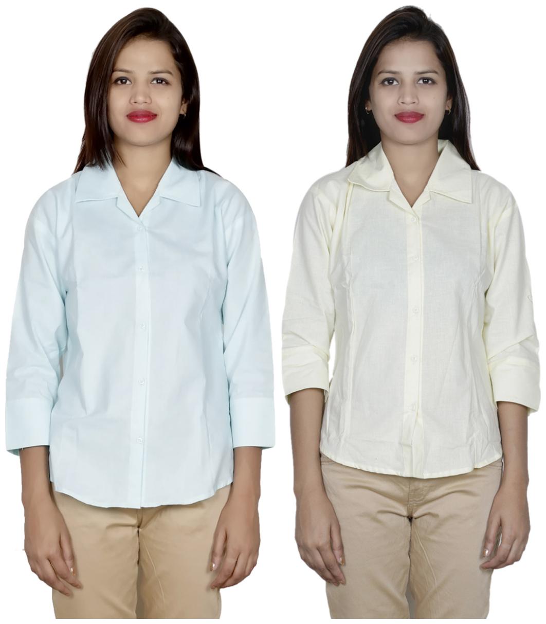 

Indiweaves Women Multi Solid Regular Fit Shirt