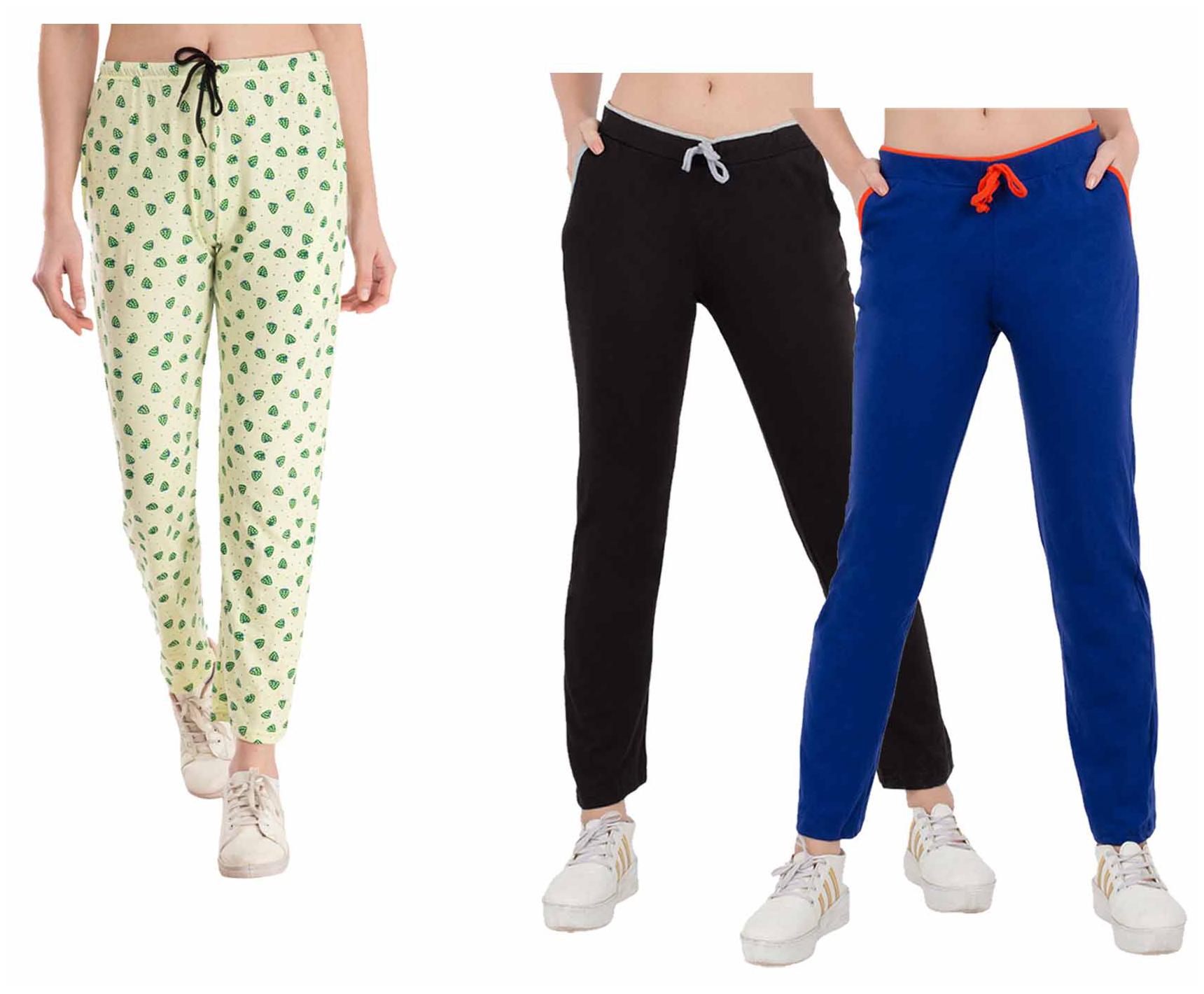 

Indiweaves Women Regular fit Cotton Printed Track pants - Multi