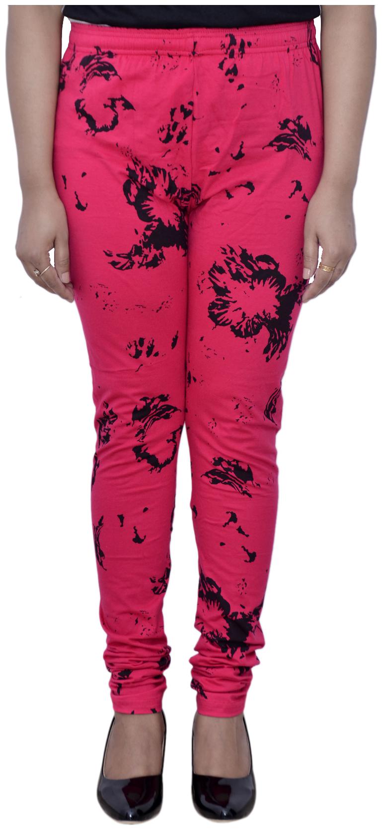 

IndiWeaves Women Cotton Printed leggings Pink color