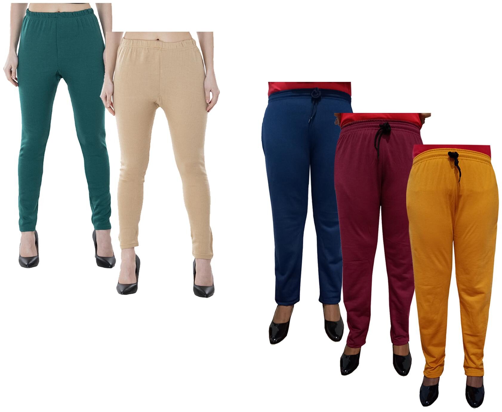

Indiweaves Women Regular fit Fleece Solid Track pants - Multi