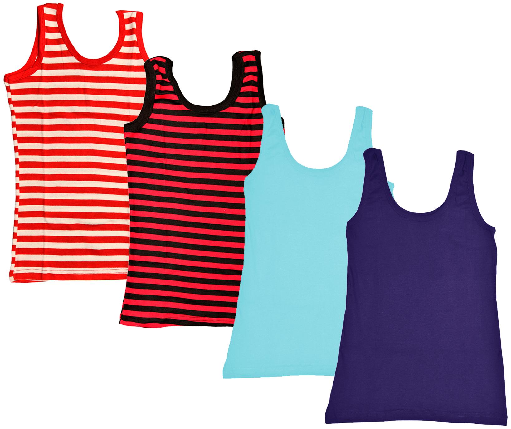 

Indiweaves Women Multi Regular fit U neck Cotton Tank top