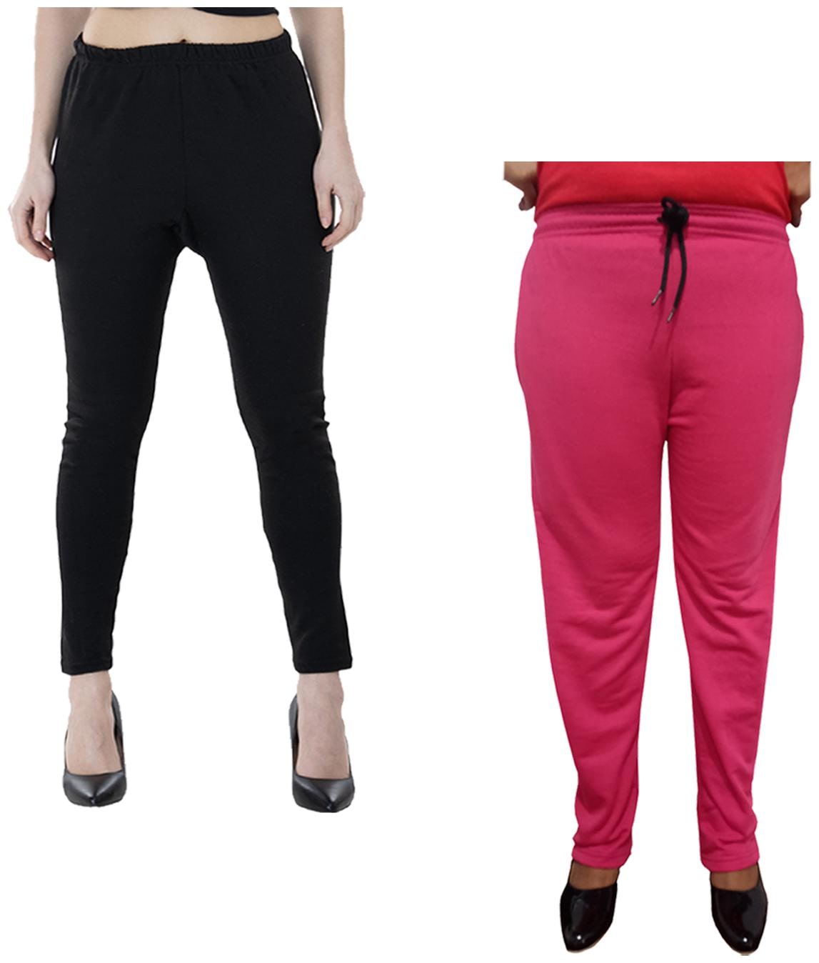 

Indiweaves Women Regular fit Fleece Solid Track pants - Multi