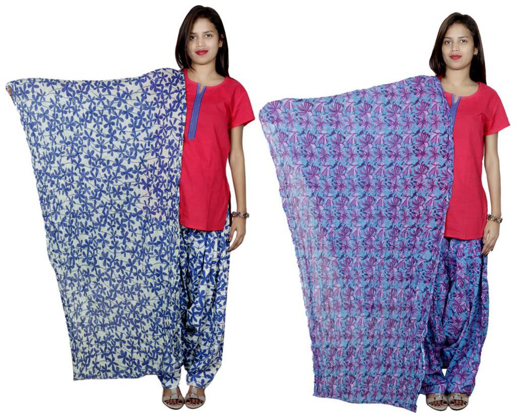 

Indiweaves Cotton Patiala Salwar With Dupatta Combo