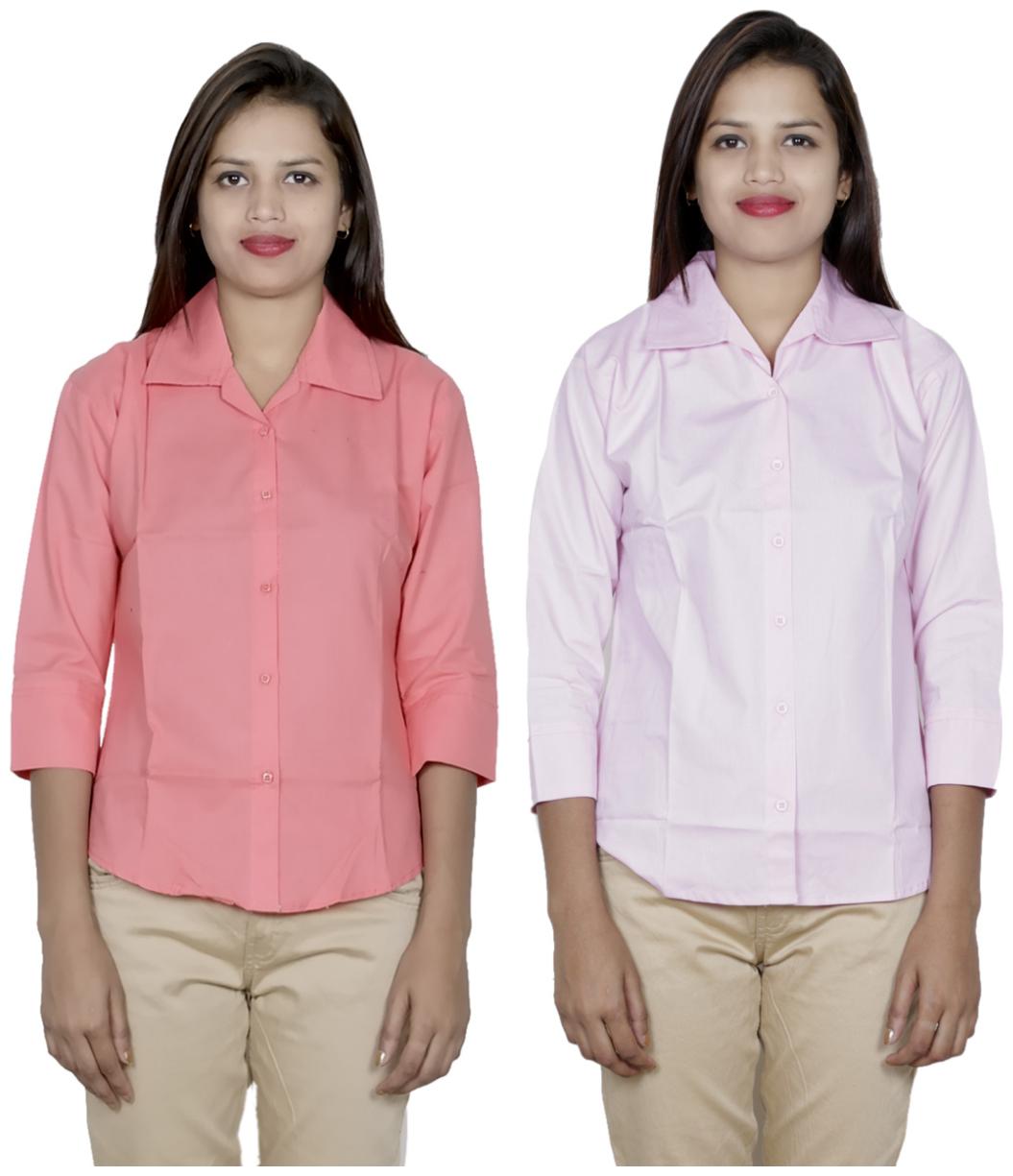 

Indiweaves Women Orange Solid Regular Fit Shirt