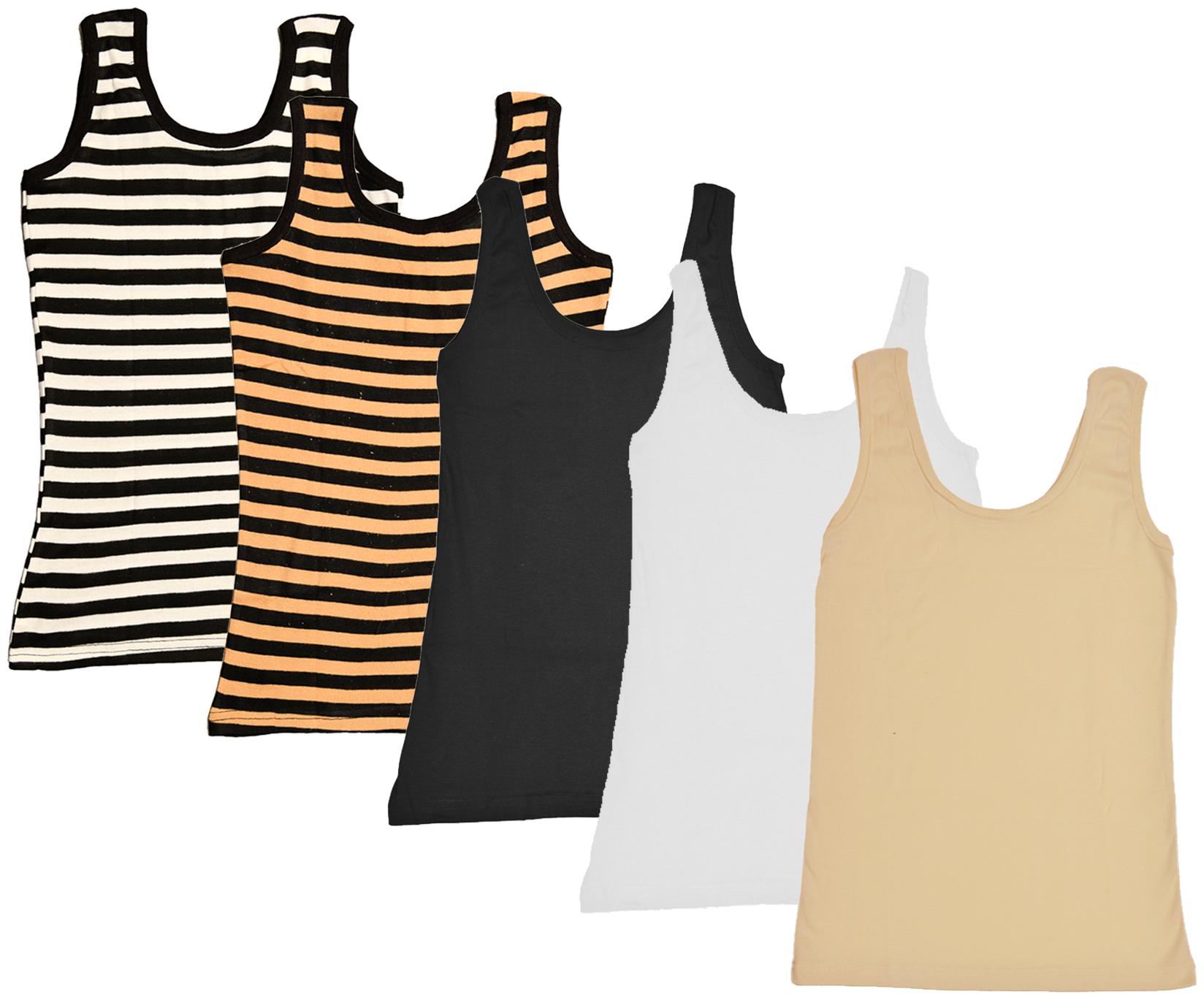 

Indiweaves Women Multi Regular fit U neck Cotton Tank top