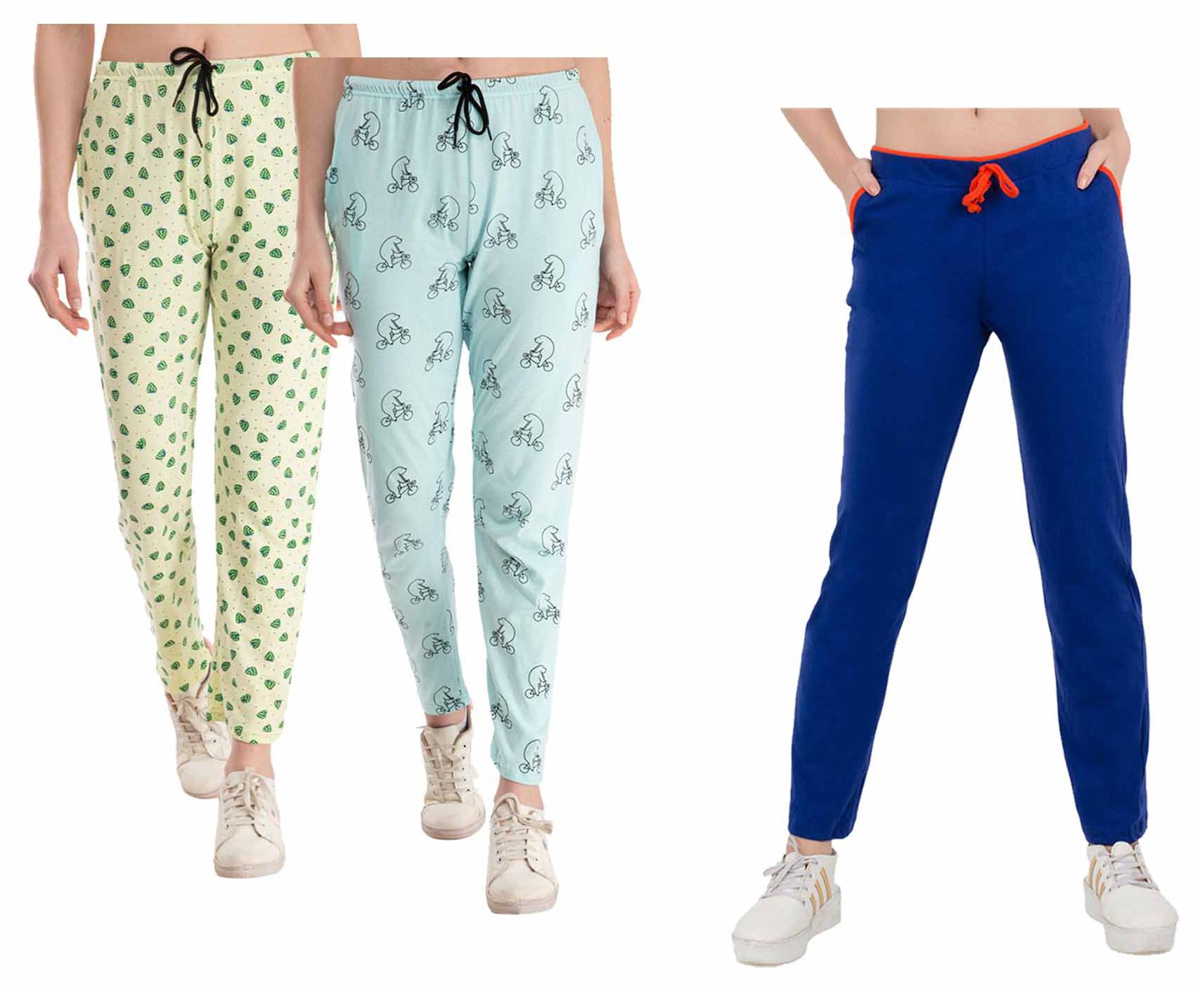 

Indiweaves Women Regular fit Cotton Printed Track pants - Multi