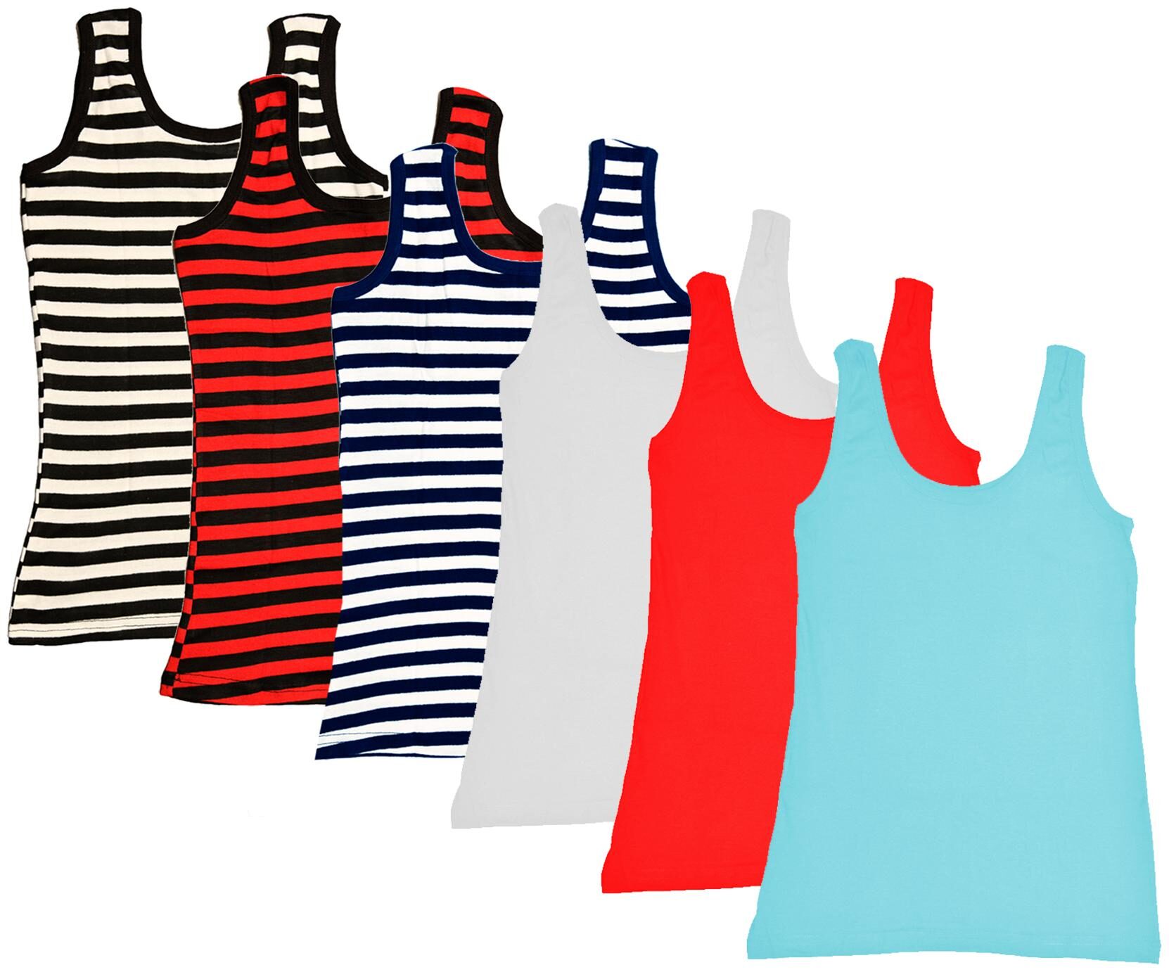 

Indiweaves Women Multi Regular fit U neck Cotton Tank top