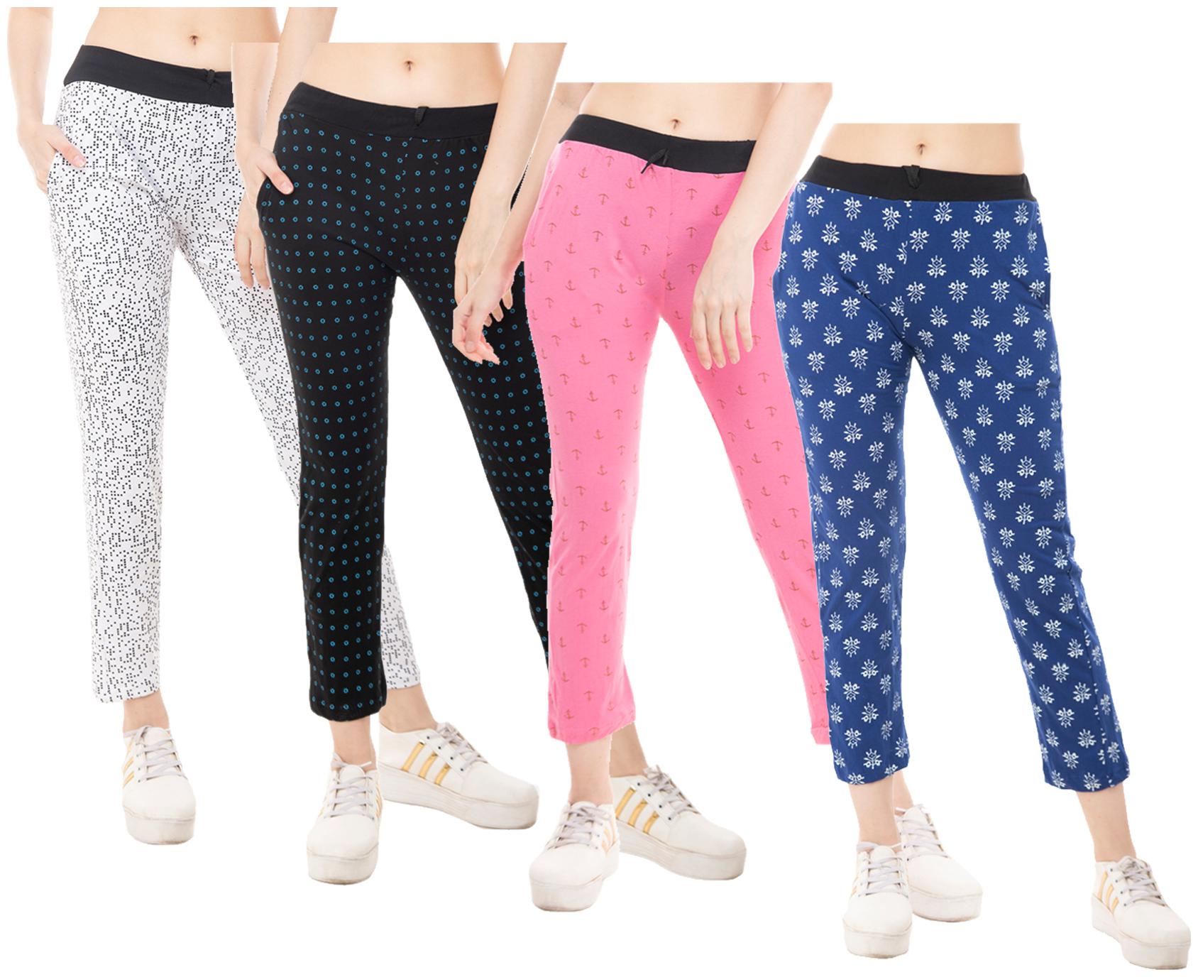 

Indiweaves Women Regular fit Cotton Printed Track pants - Multi