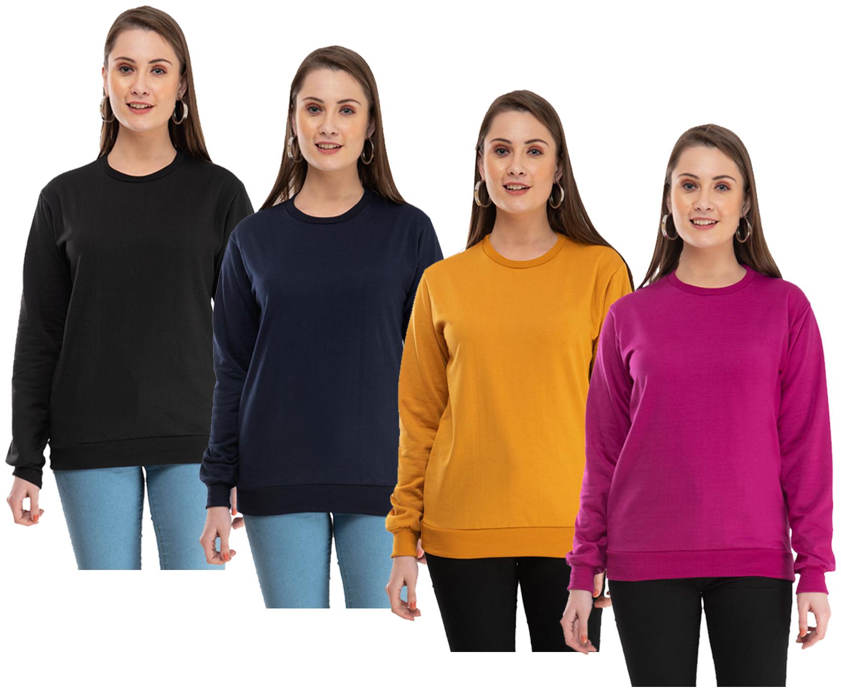 

Indiweaves Women Solid Sweatshirt - Multi