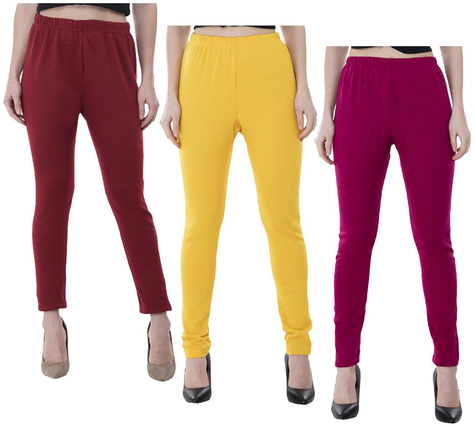 

IndiWeaves Women Warm Wollen Lycra Legging (Pack of 3)