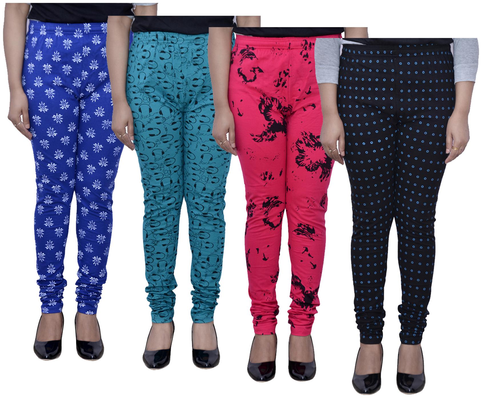 

IndiWeaves Women Cotton Printed leggings Multi color