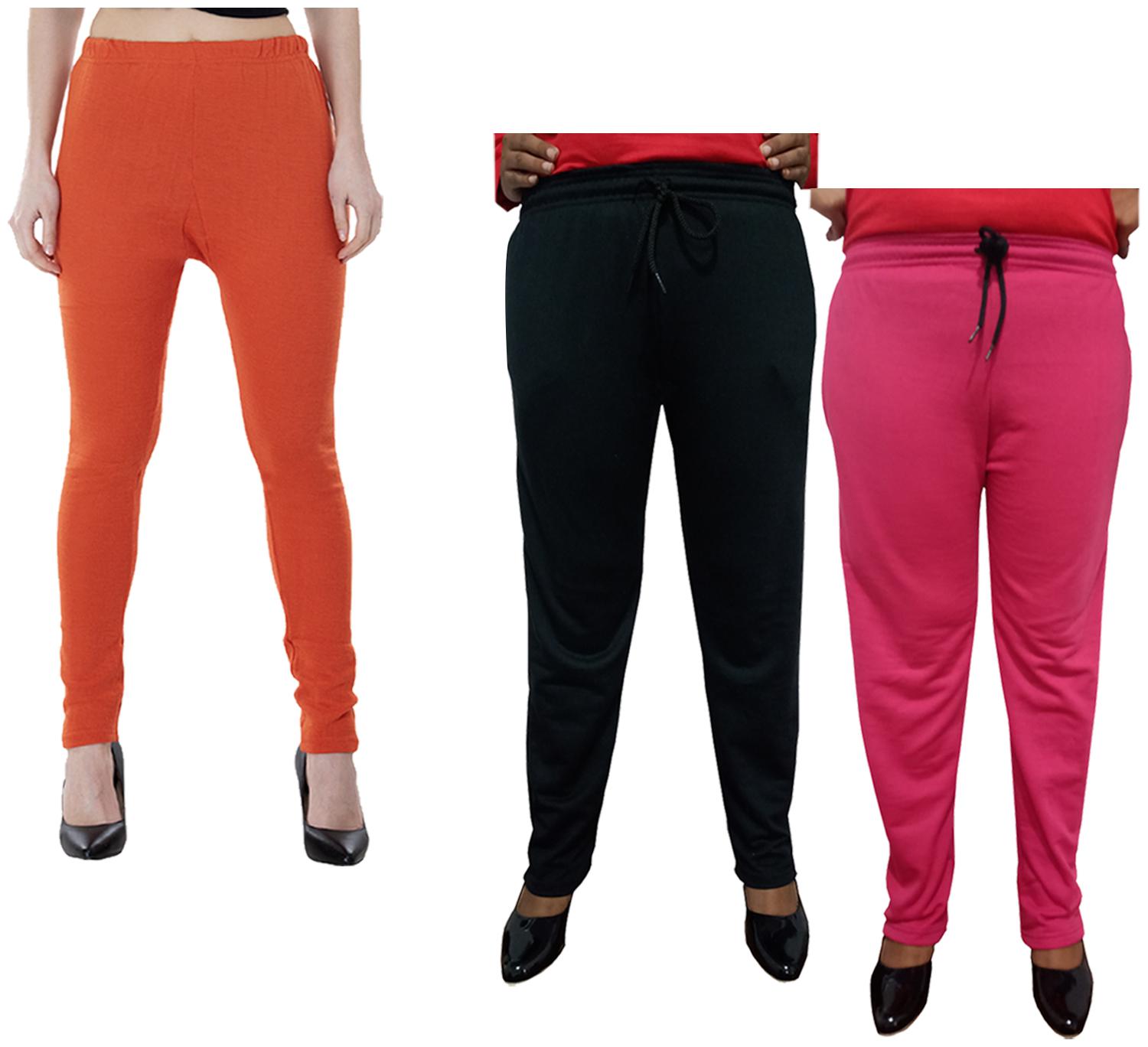 

Indiweaves Women Regular fit Fleece Solid Track pants - Multi