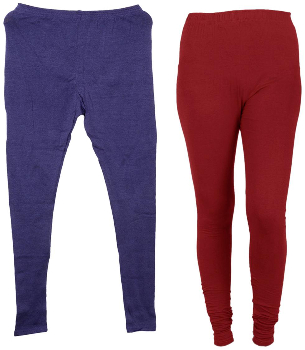 

IndiWeaves Women 1 Warm Wollen and 1 Cotton Lycra Tights (Set of- 2)