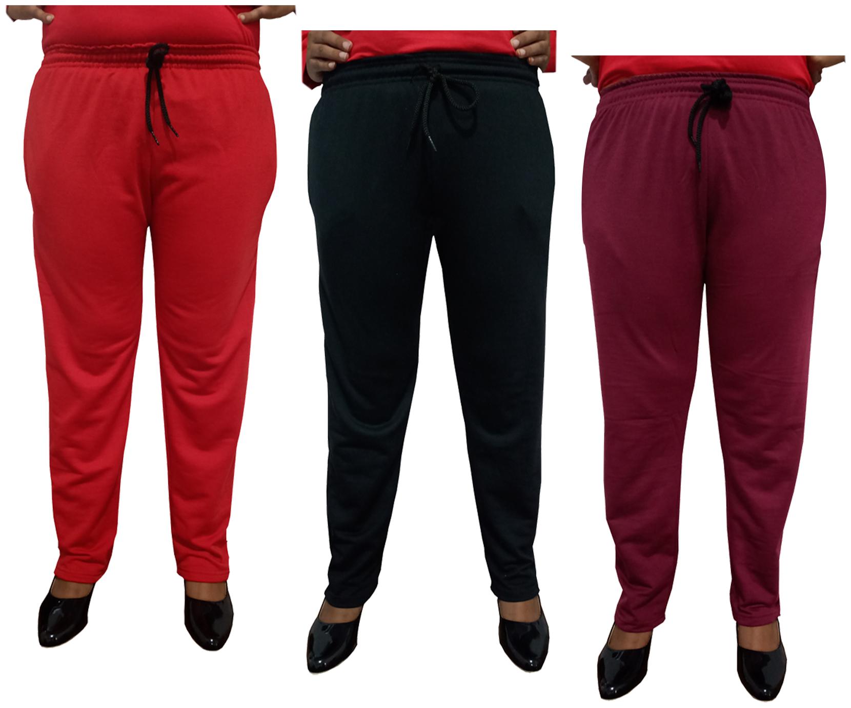 

Indiweaves Women Regular fit Fleece Solid Track pants - Multi
