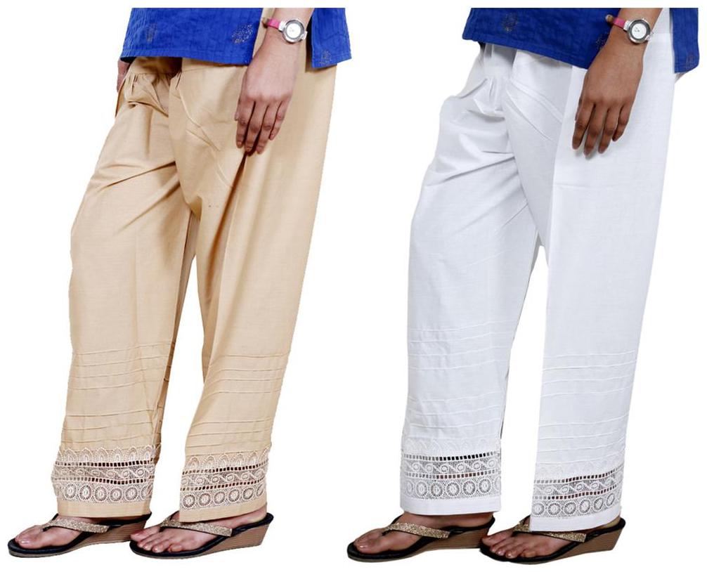 

Indiweaves Cotton Salwar - Beige