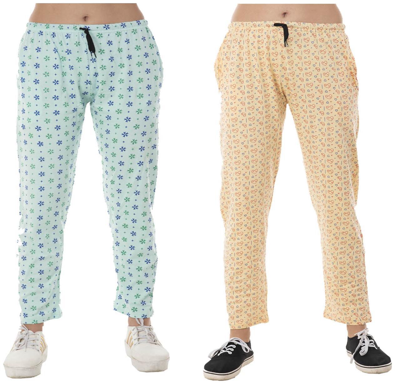 

Indiweaves Women Regular fit Cotton Printed Track pants - Multi