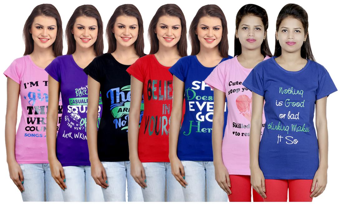 

IndiWeaves Women s Premium Cotton Casual Printed Legging (Set of -7)